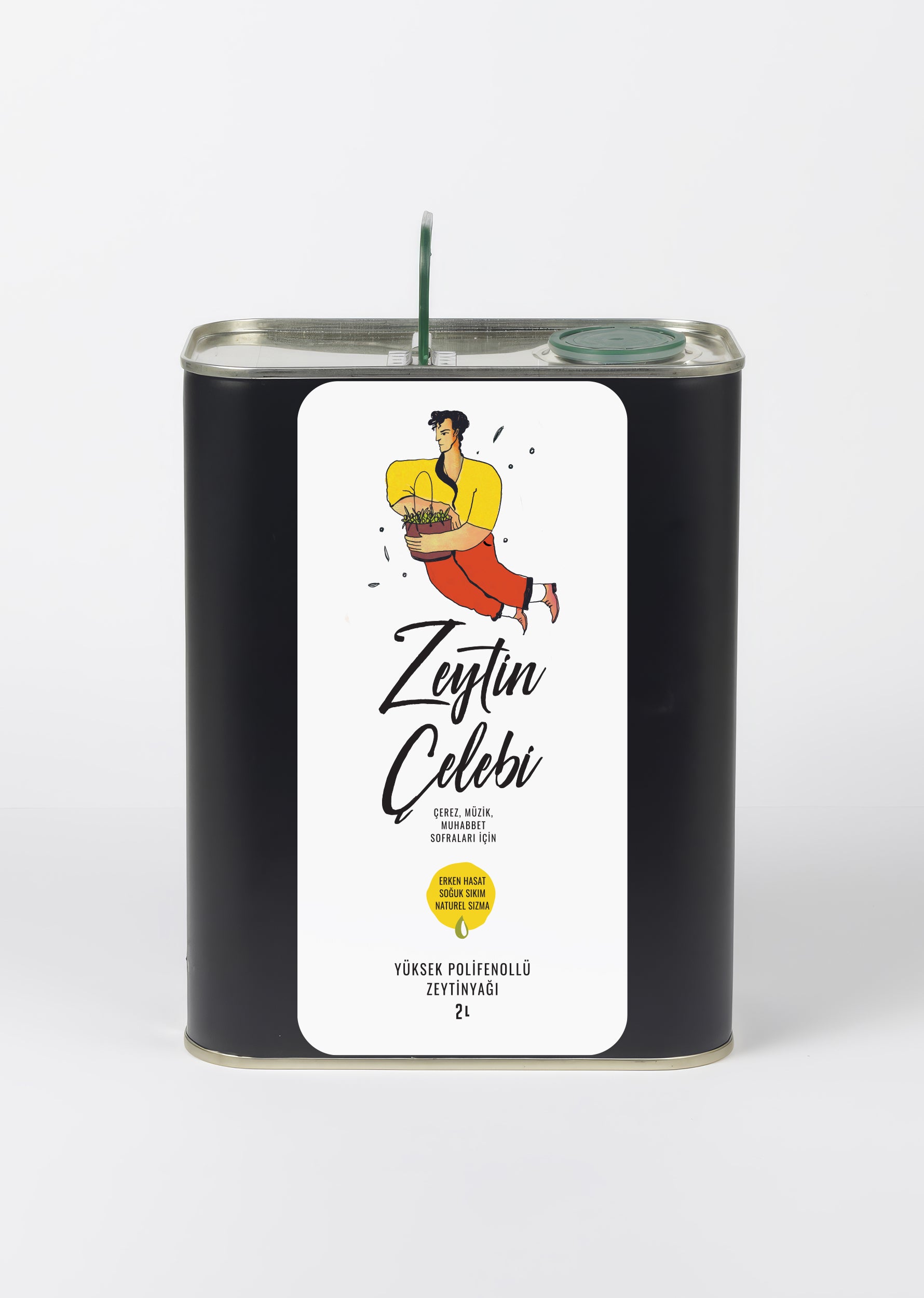 Zeytin Çelebi, Erken Hasat Soğuk Sıkım Yüksek Polifenollü Naturel Sızma Zeytinyağı 2 lt