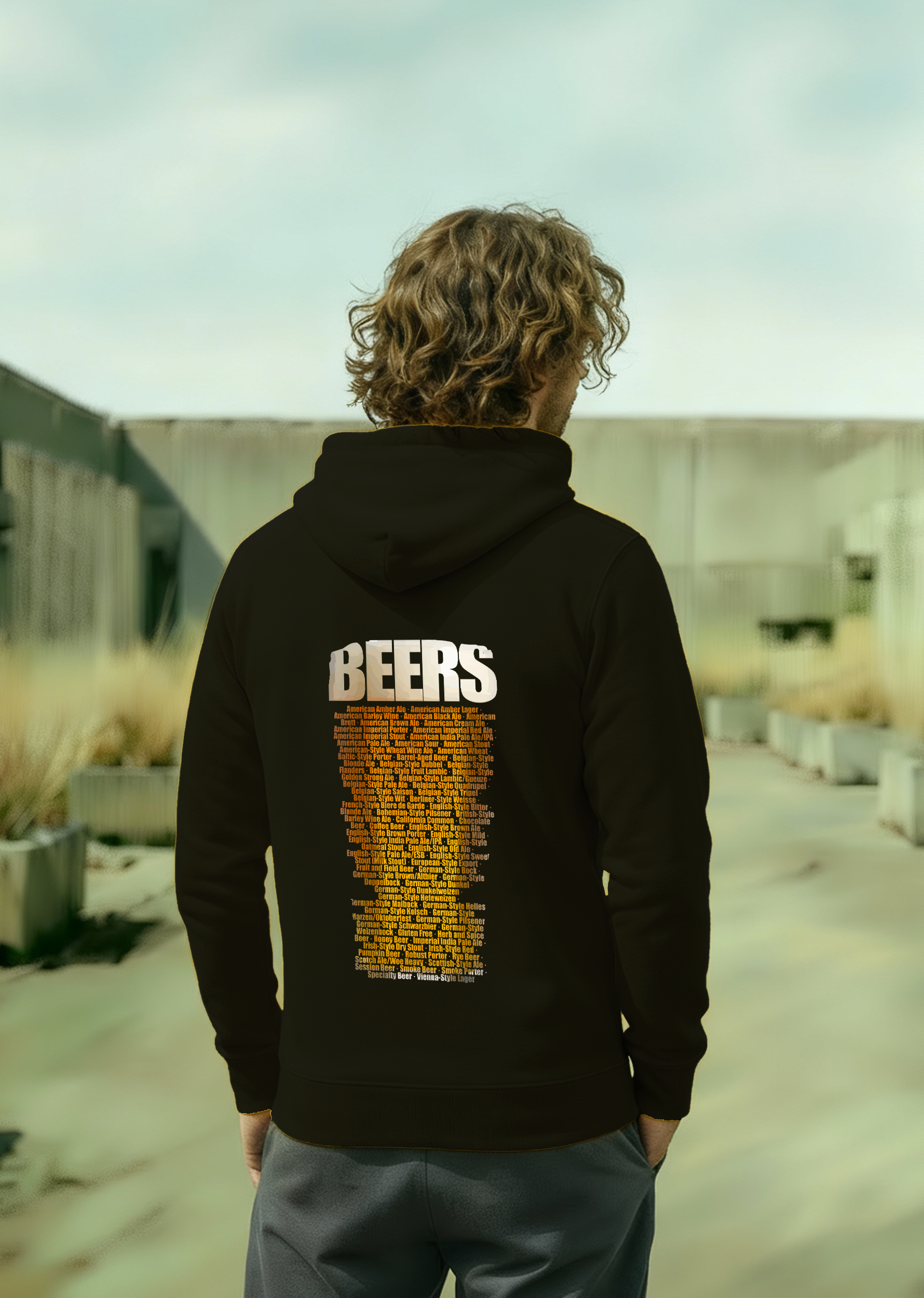 Beers, Oversize Unisex Kapüşonlu Sweatshirt