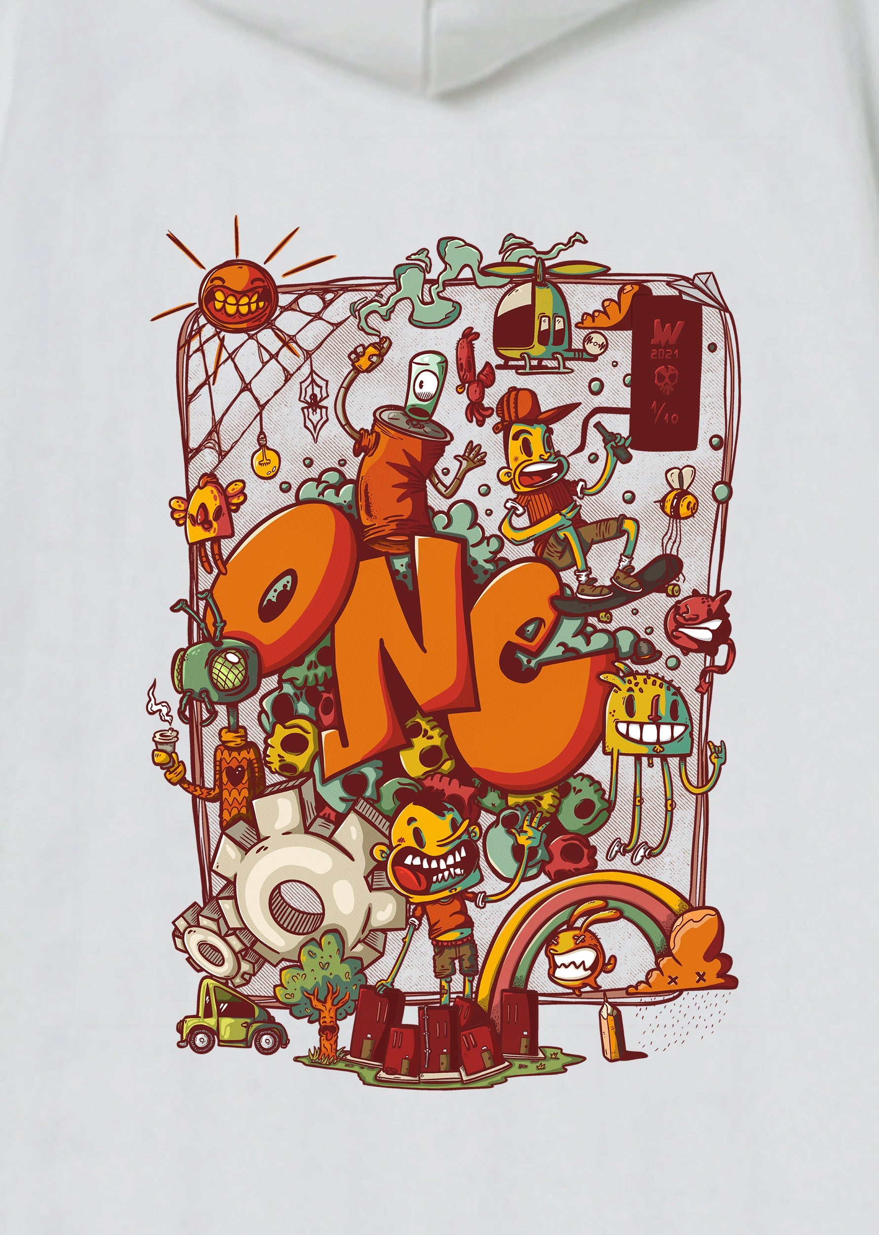 Number One Mess, Oversize Unisex Kapüşonlu Sweatshirt