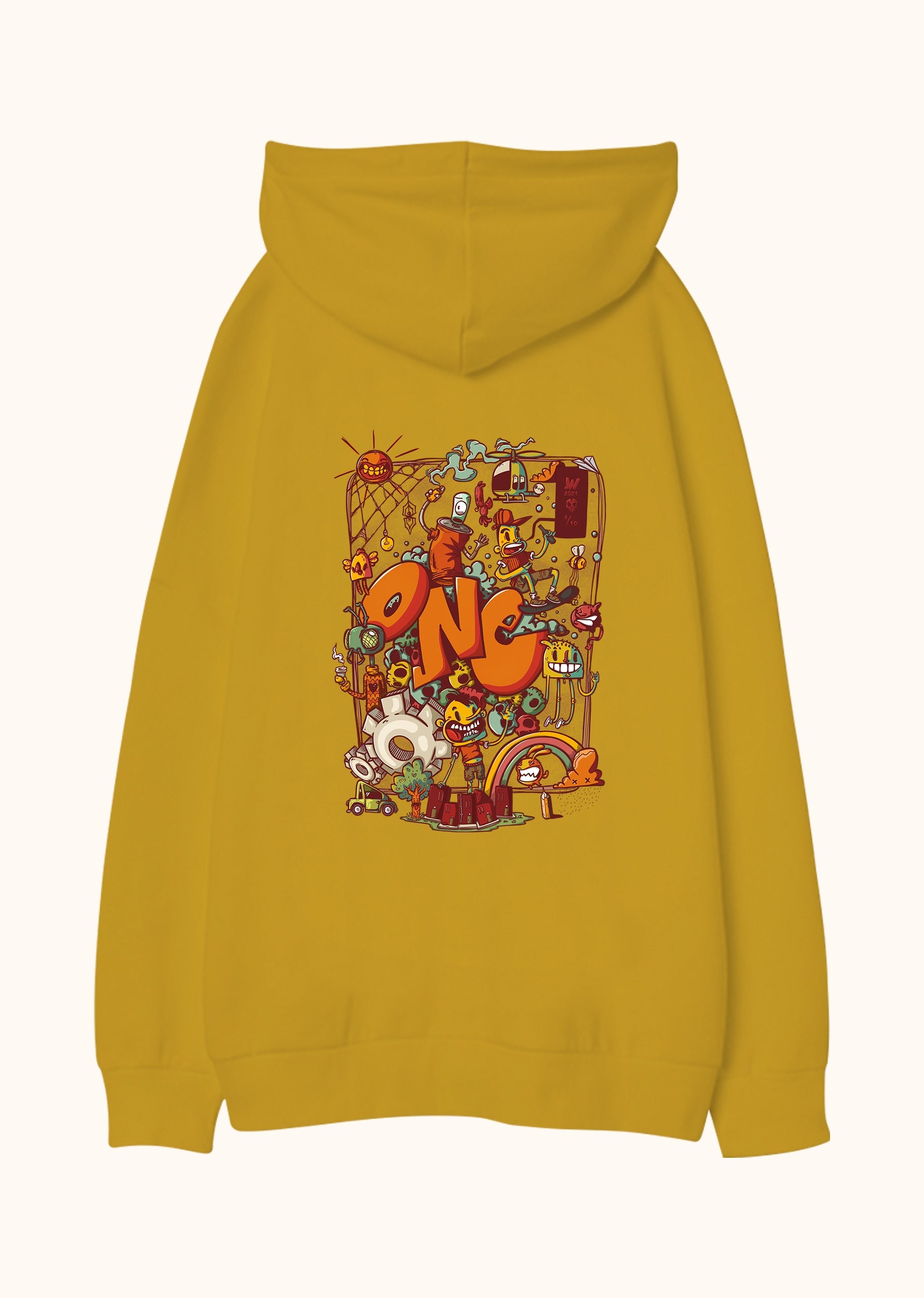 Number One Mess, Oversize Unisex Kapüşonlu Sweatshirt