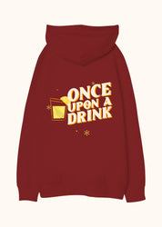 Once Upon a Drink, Oversize Unisex Kapüşonlu Sweatshirt
