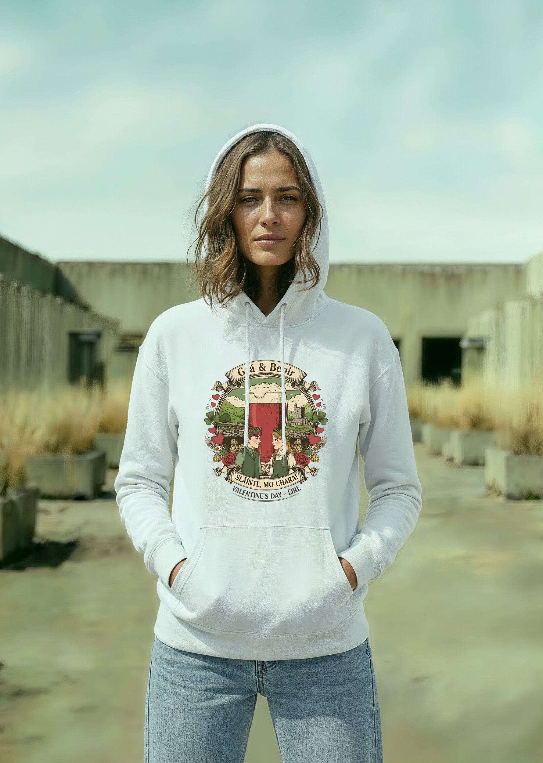 Pint My Valentine, Oversize Unisex Kapüşonlu Sweatshirt