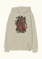 Screen Tower, Oversize Unisex Kapüşonlu Sweatshirt