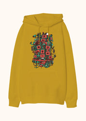 Screen Tower, Oversize Unisex Kapüşonlu Sweatshirt