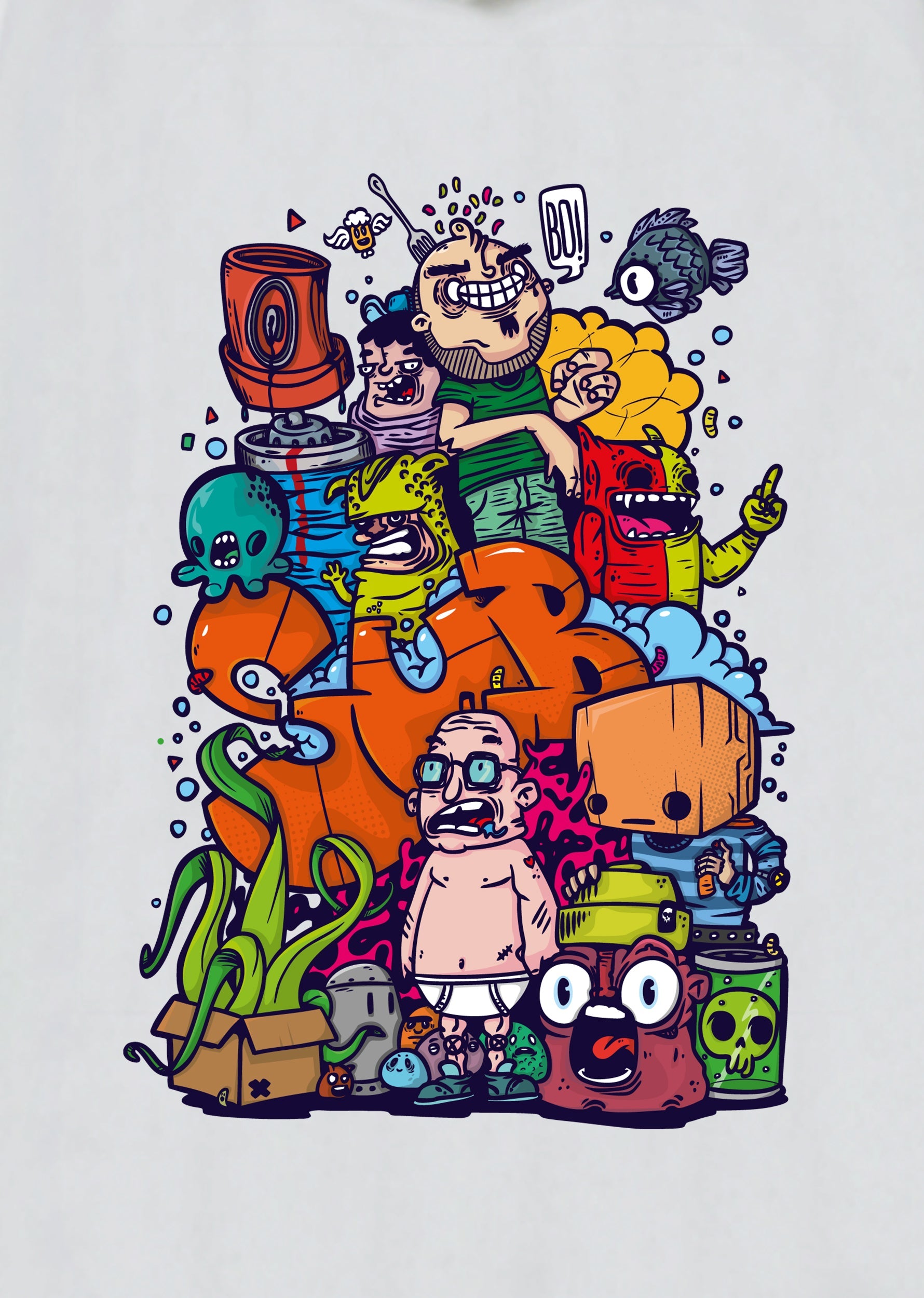 Underwater Chaos, Oversize Unisex Kapüşonlu Sweatshirt