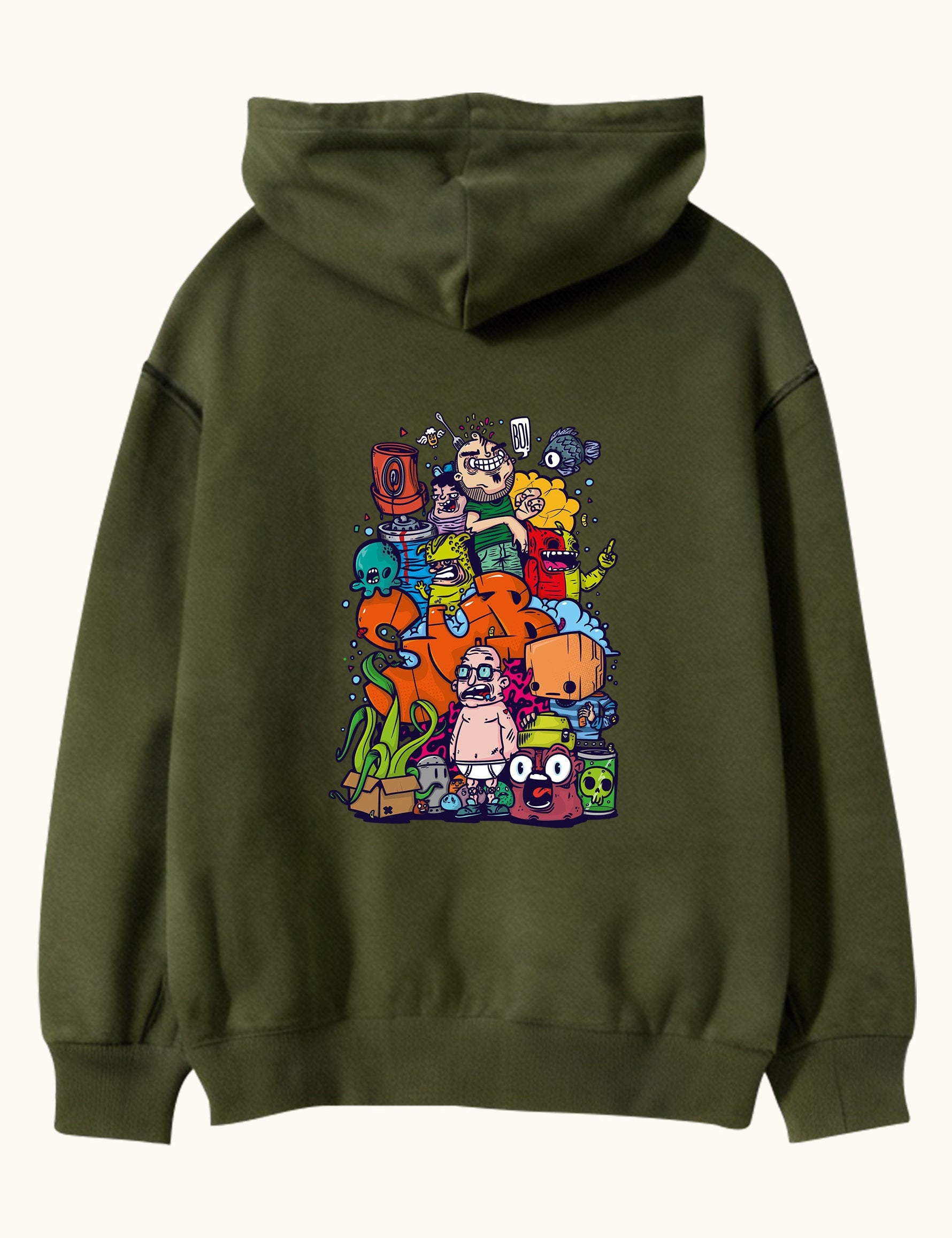 Underwater Chaos, Oversize Unisex Kapüşonlu Sweatshirt