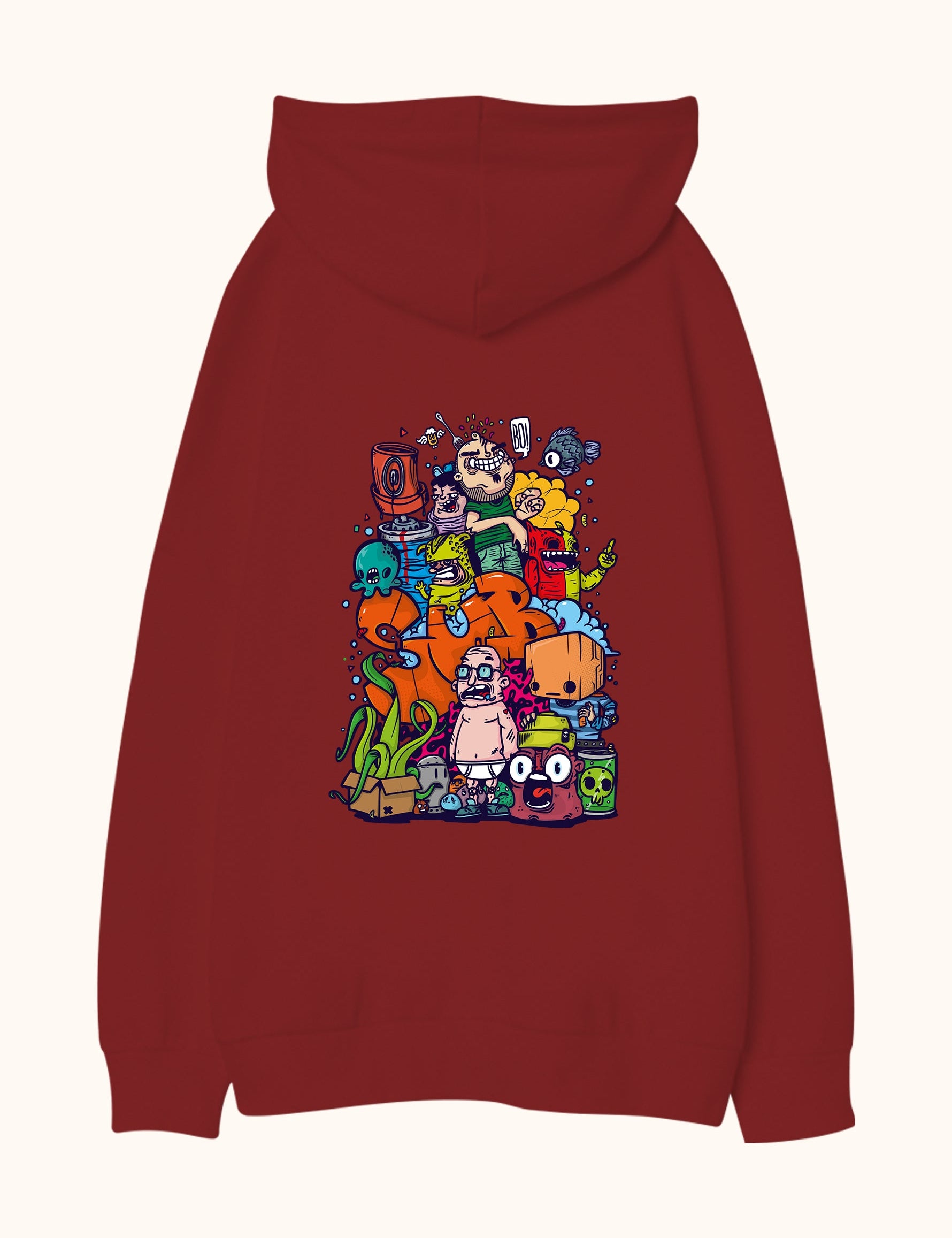 Underwater Chaos, Oversize Unisex Kapüşonlu Sweatshirt