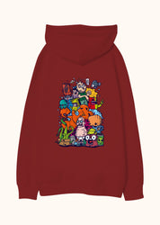 Underwater Chaos, Oversize Unisex Kapüşonlu Sweatshirt