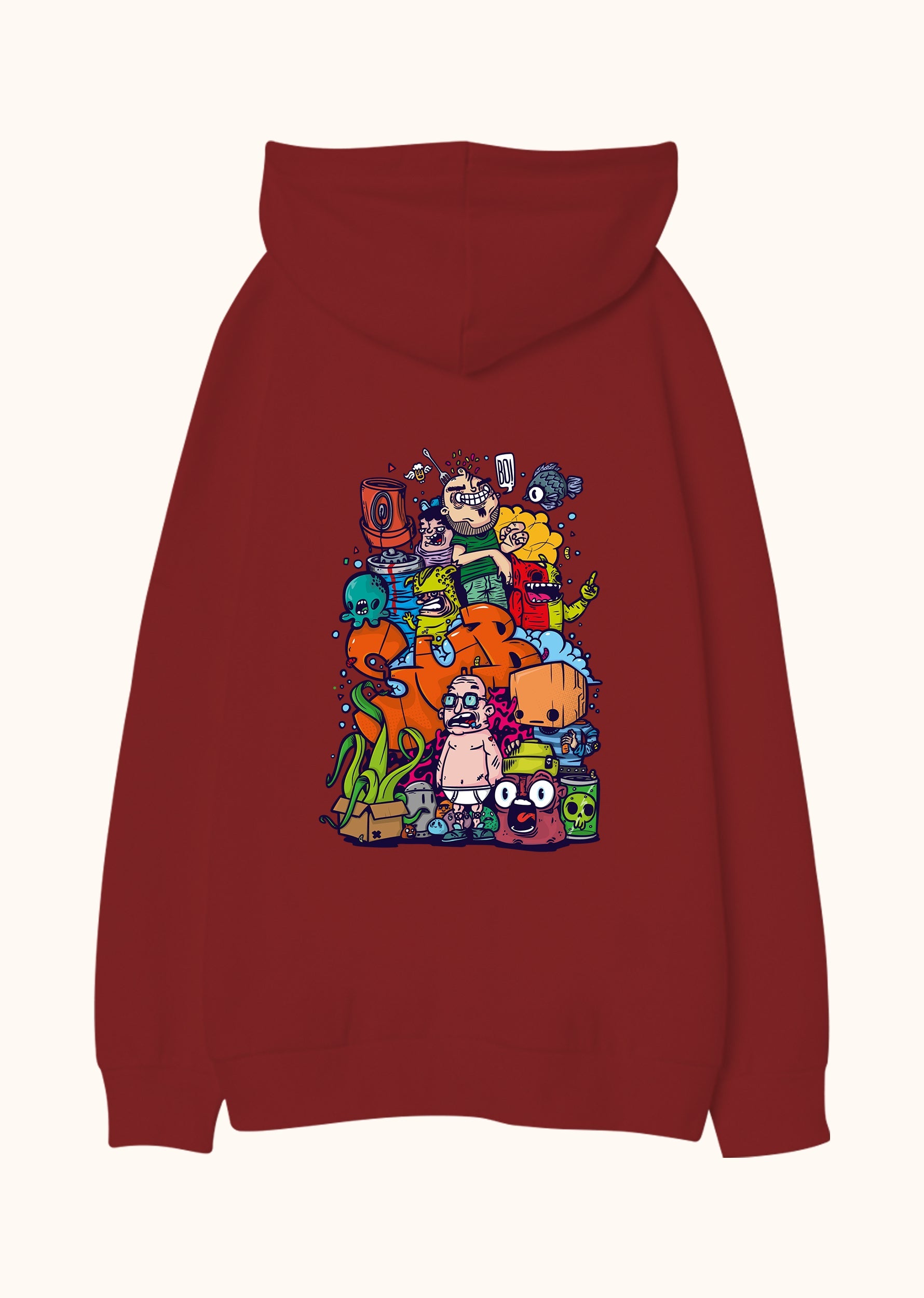 Underwater Chaos, Oversize Unisex Kapüşonlu Sweatshirt