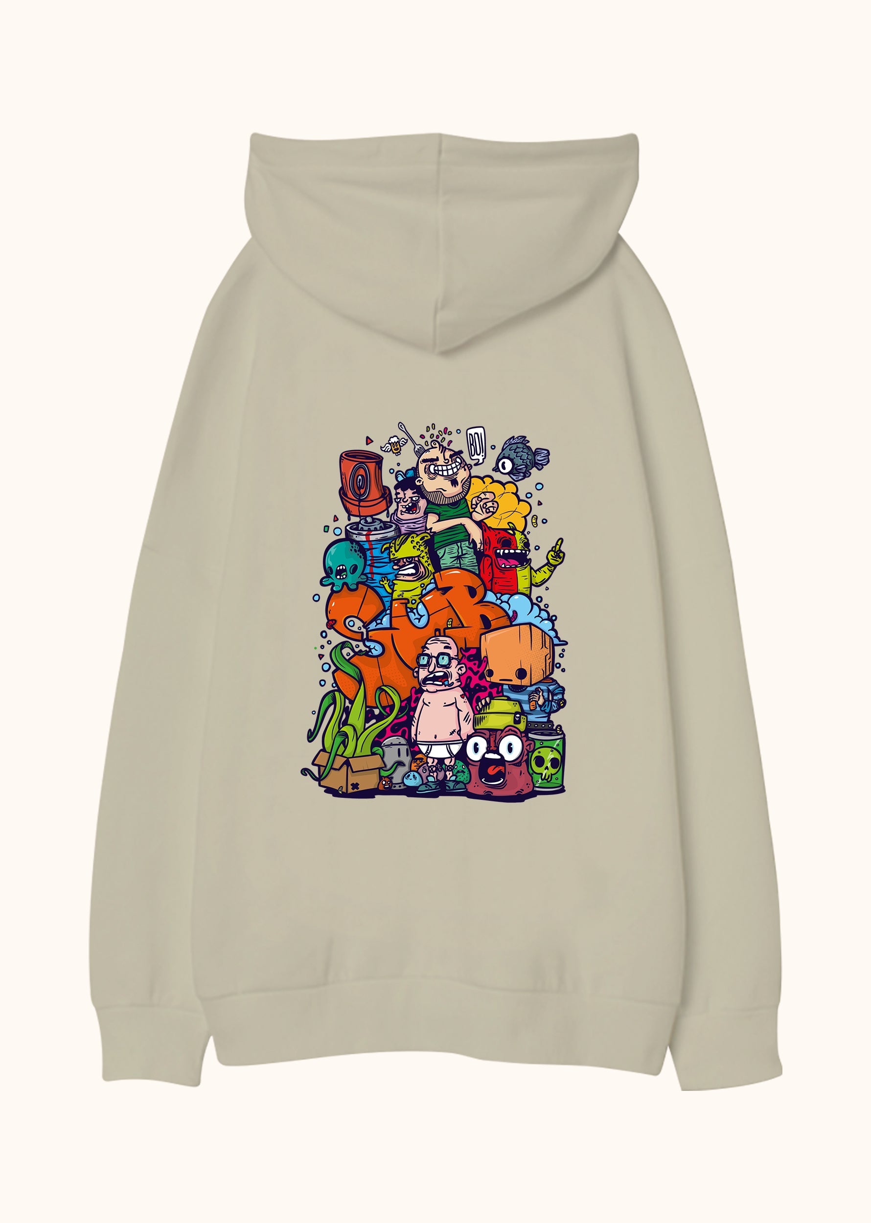 Underwater Chaos, Oversize Unisex Kapüşonlu Sweatshirt