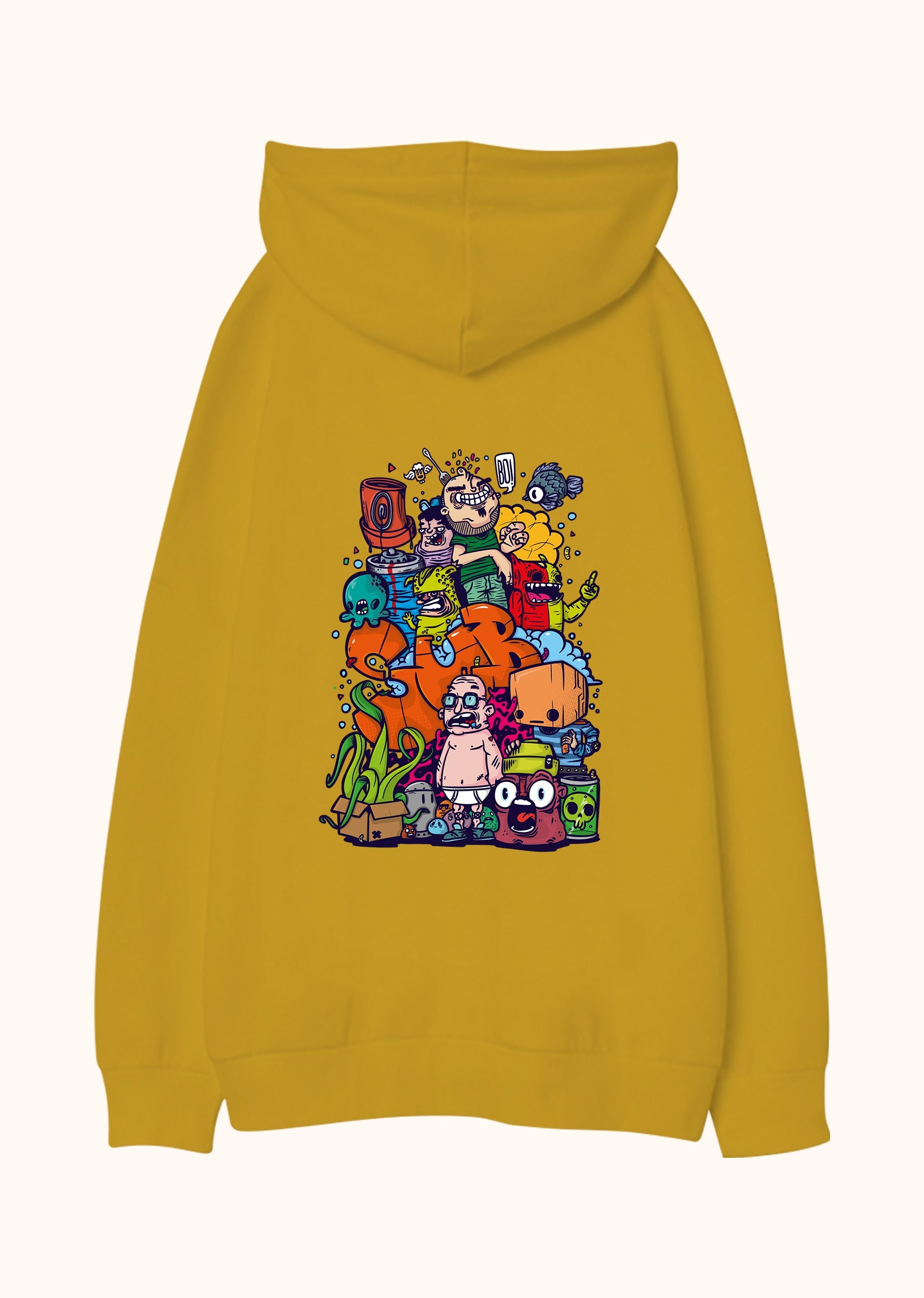 Underwater Chaos, Oversize Unisex Kapüşonlu Sweatshirt