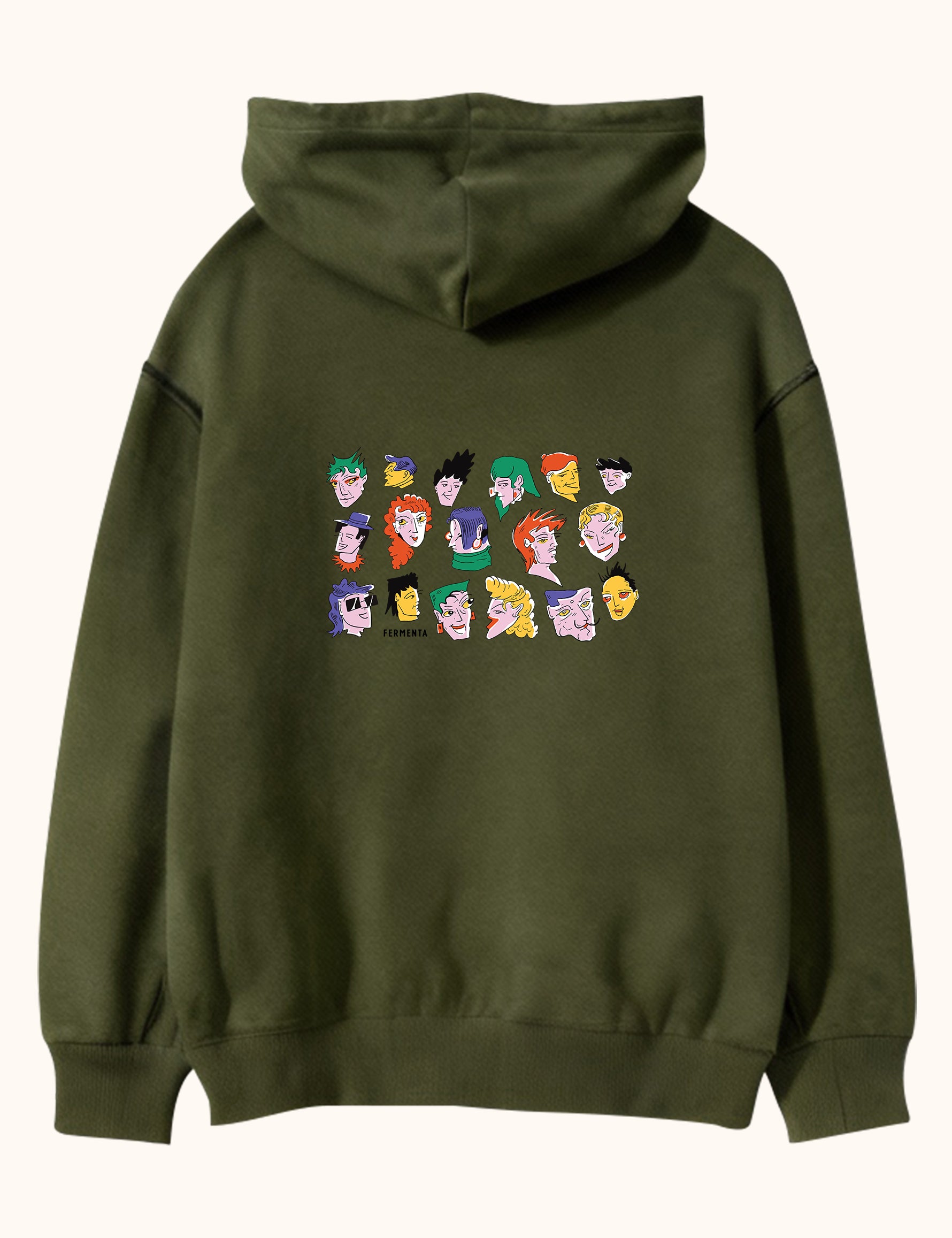 Faces of Giggle, Oversize Unisex Kapüşonlu Sweatshirt