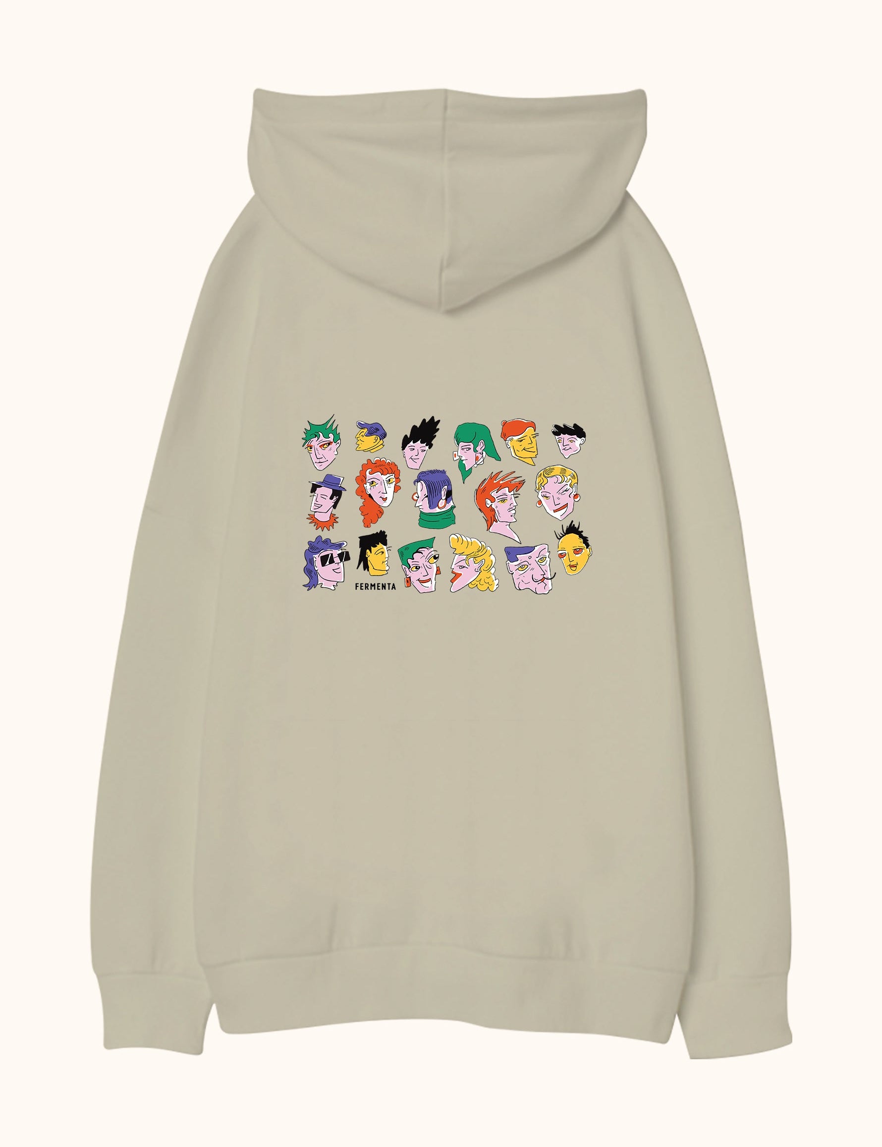 Faces of Giggle, Oversize Unisex Kapüşonlu Sweatshirt