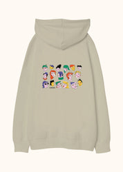 Faces of Giggle, Oversize Unisex Kapüşonlu Sweatshirt