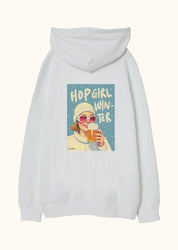 Hop Girl Winter, Oversize Unisex Kapüşonlu Sweatshirt