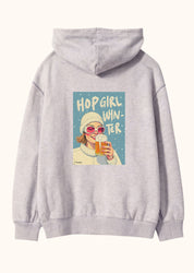 Hop Girl Winter, Oversize Unisex Kapüşonlu Sweatshirt
