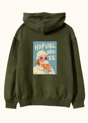 Hop Girl Winter, Oversize Unisex Kapüşonlu Sweatshirt