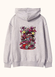 Illustrated Deliriums, Oversize Unisex Kapüşonlu Sweatshirt