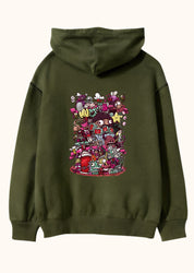 Illustrated Deliriums, Oversize Unisex Kapüşonlu Sweatshirt