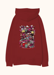 Illustrated Deliriums, Oversize Unisex Kapüşonlu Sweatshirt