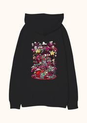 Illustrated Deliriums, Oversize Unisex Kapüşonlu Sweatshirt