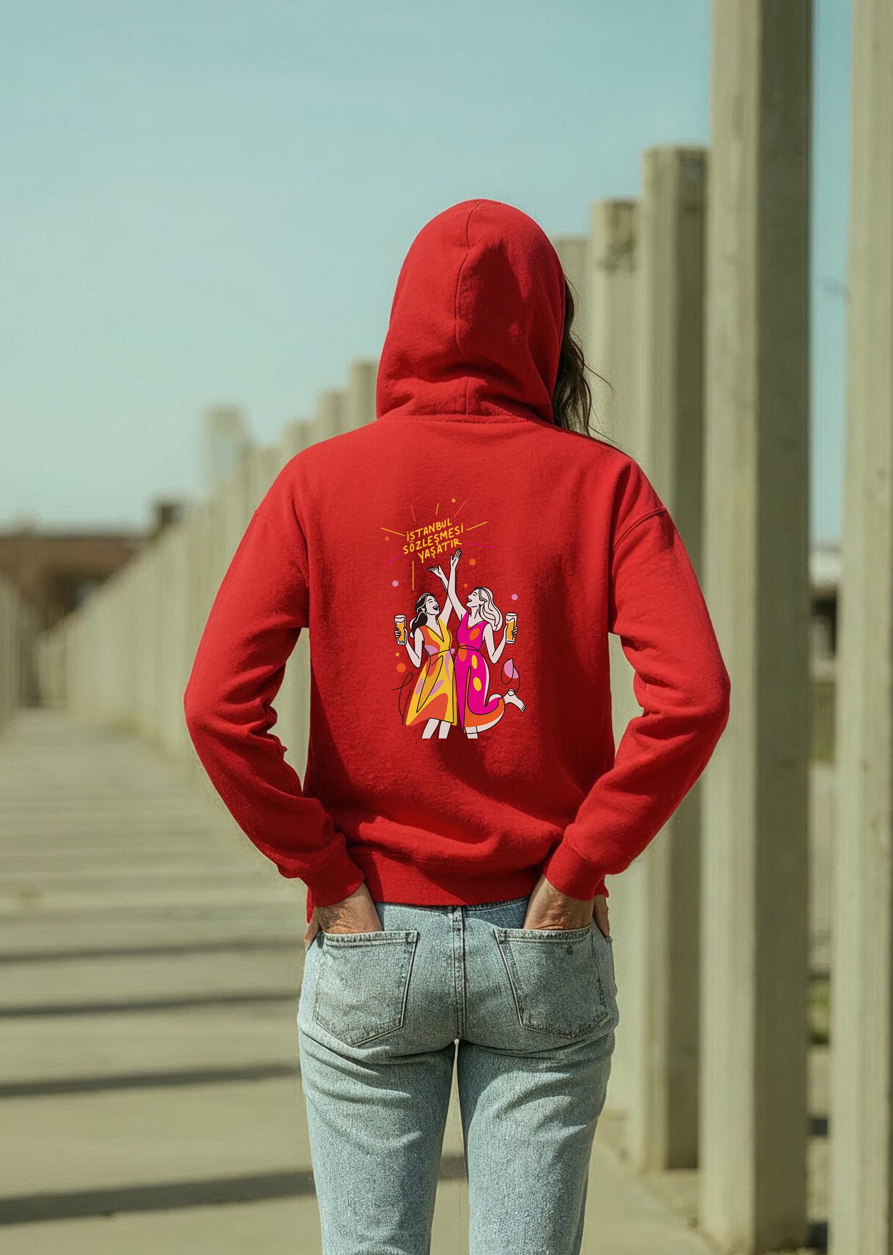 İstanbul Sözleşmesi Yaşatır, Oversize Unisex Kapüşonlu Sweatshirt