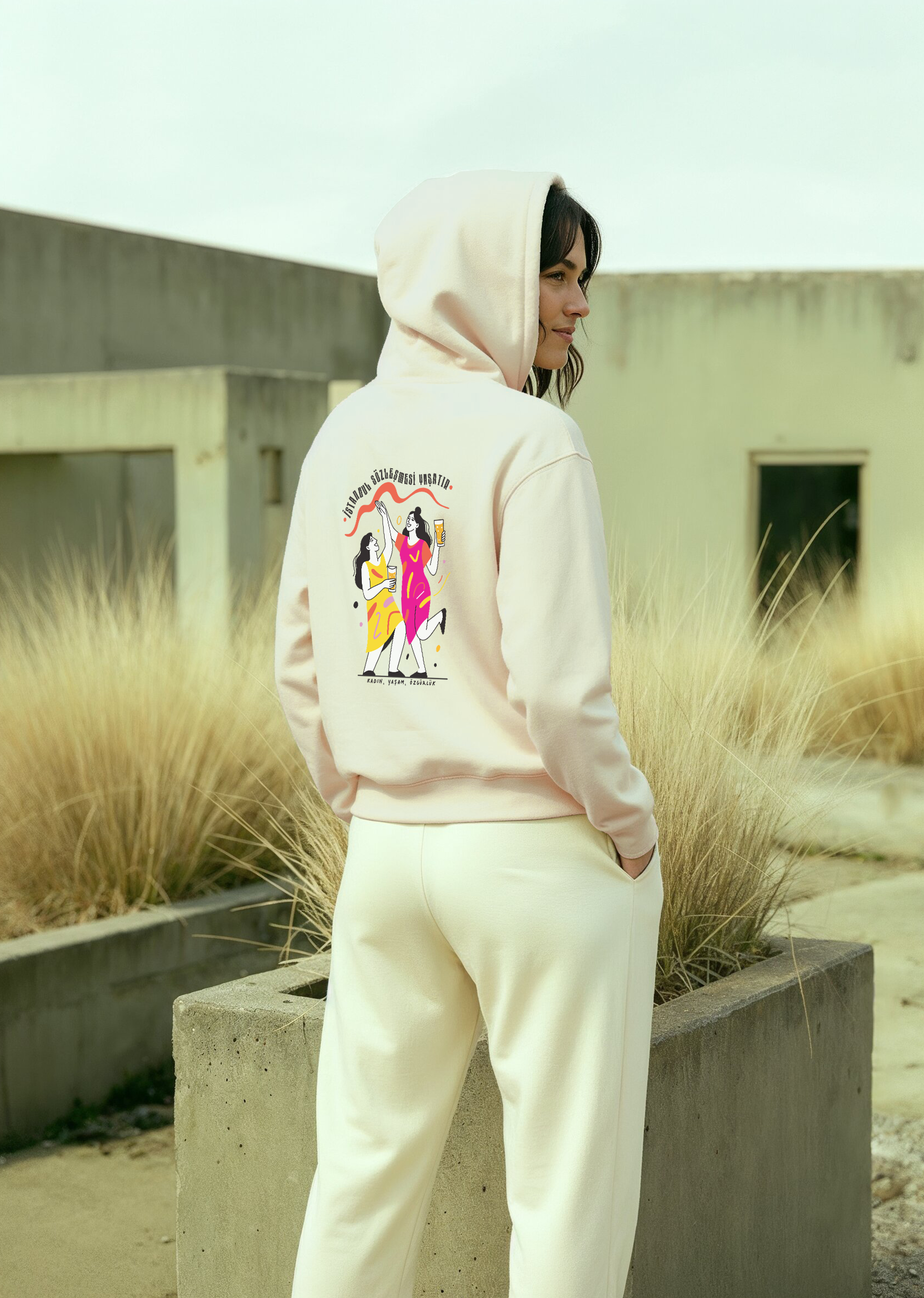 İstanbul Sözleşmesi Yaşatır II, Oversize Unisex Kapüşonlu Sweatshirt