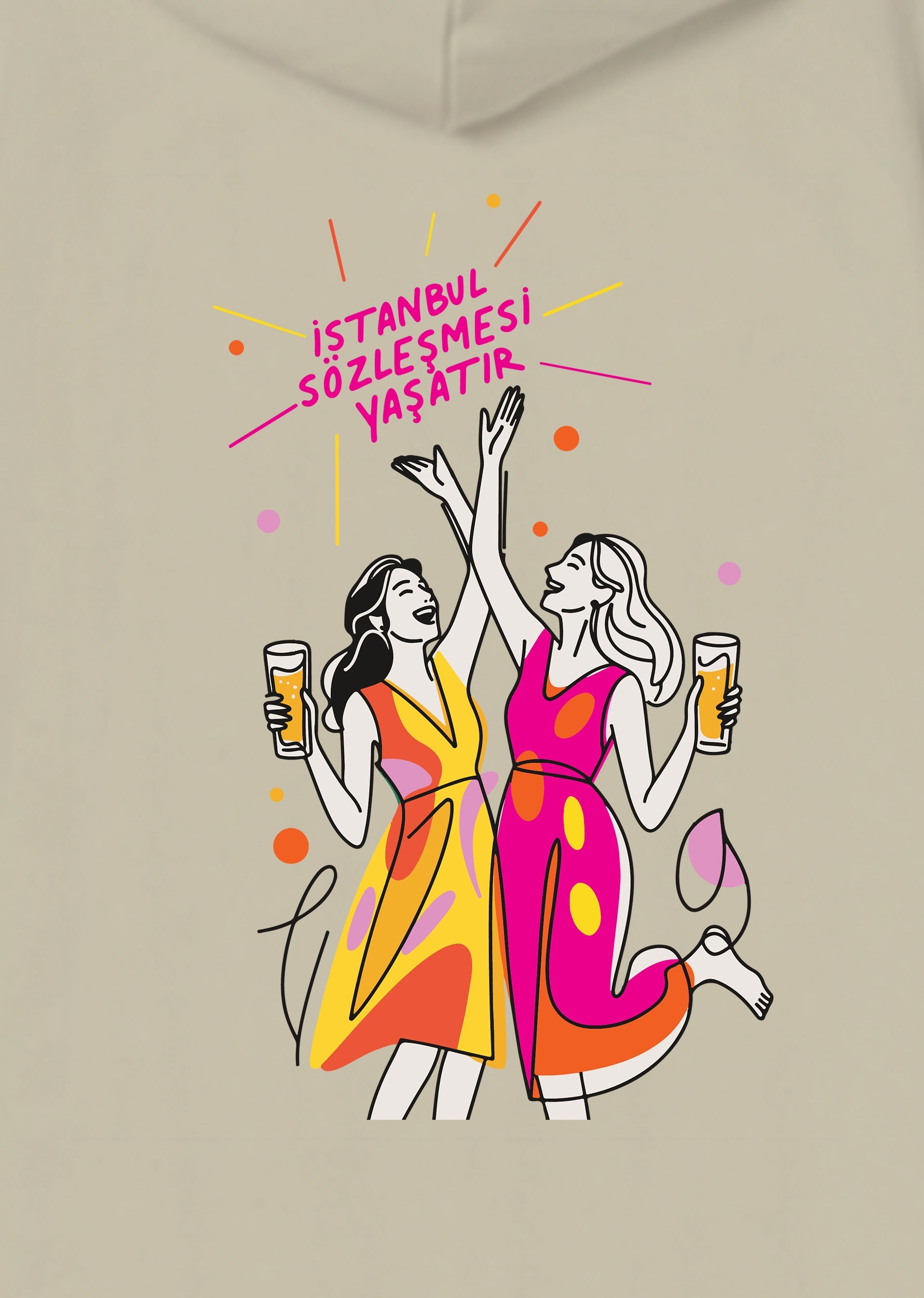 İstanbul Sözleşmesi Yaşatır, Oversize Unisex Kapüşonlu Sweatshirt