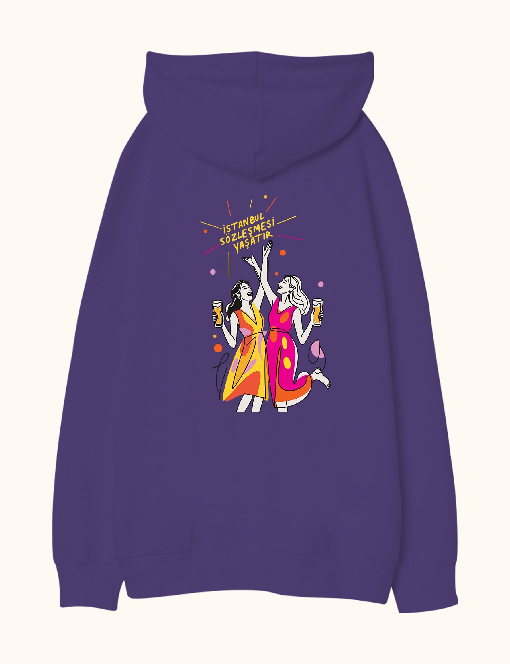 İstanbul Sözleşmesi Yaşatır, Oversize Unisex Kapüşonlu Sweatshirt