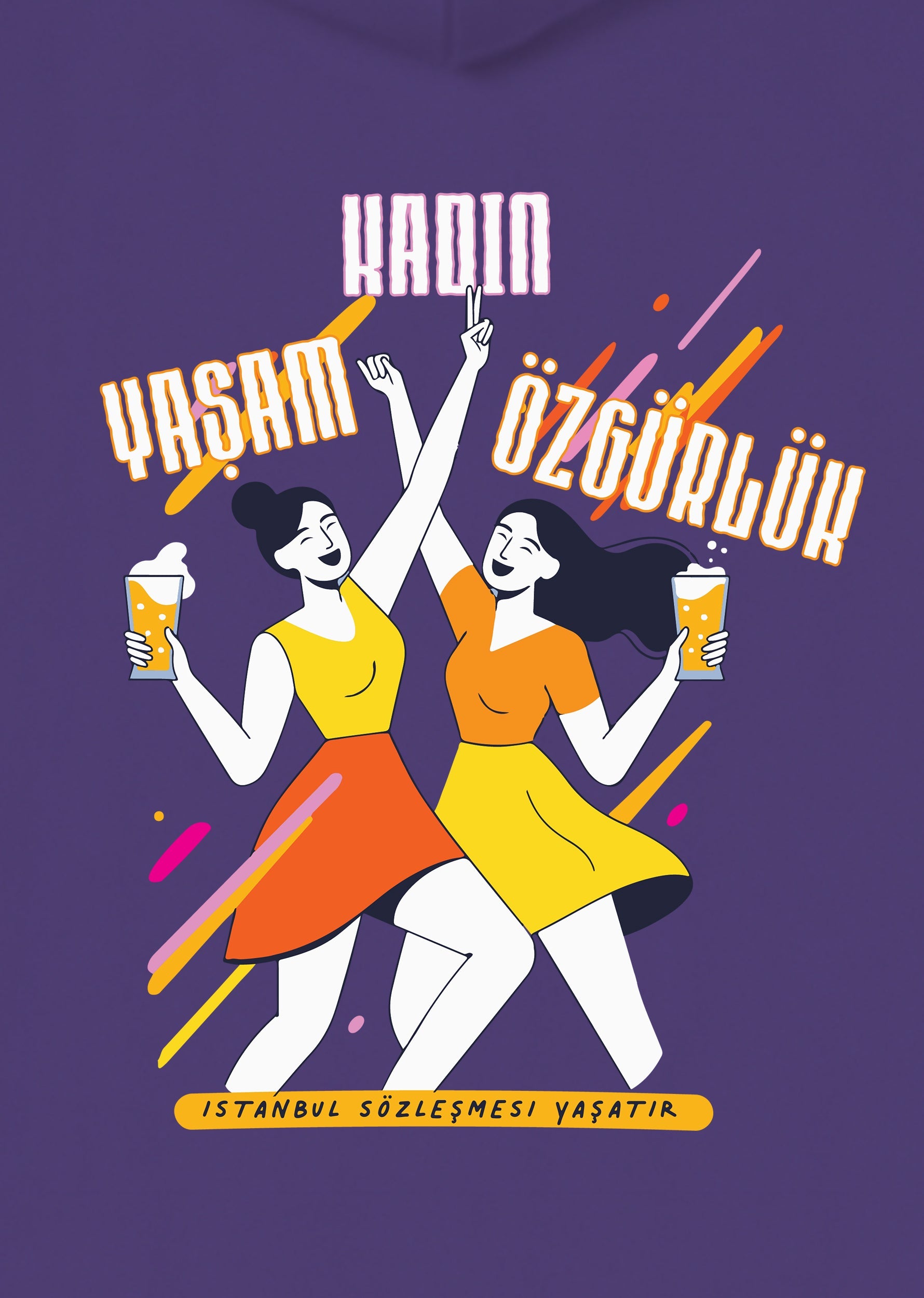 Kadın, yaşam, özgürlük!, Oversize Unisex Kapüşonlu Sweatshirt