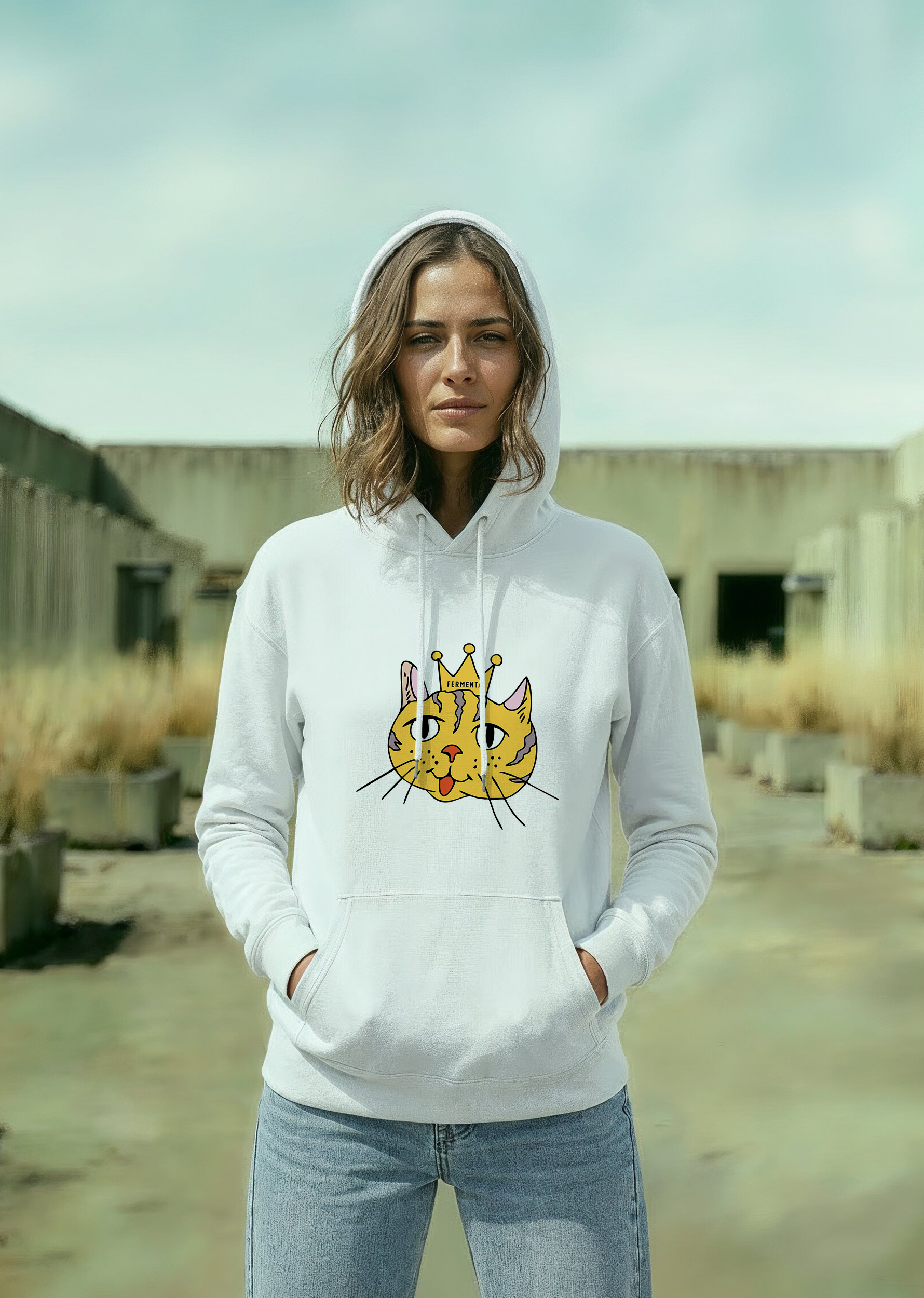 Rule n’ Purr, Oversize Unisex Kapüşonlu Sweatshirt