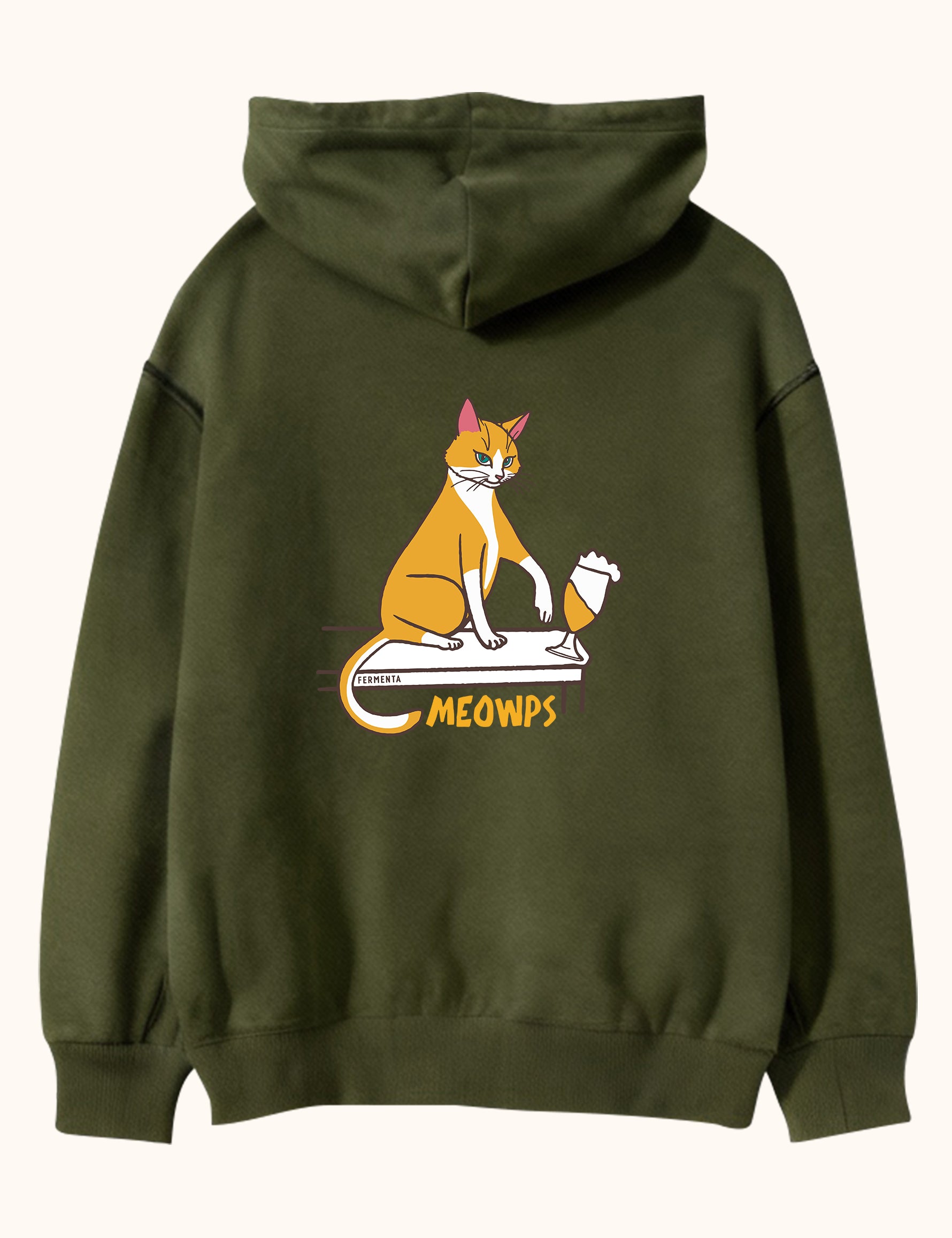 Meowps, Oversize Unisex Kapüşonlu Sweatshirt