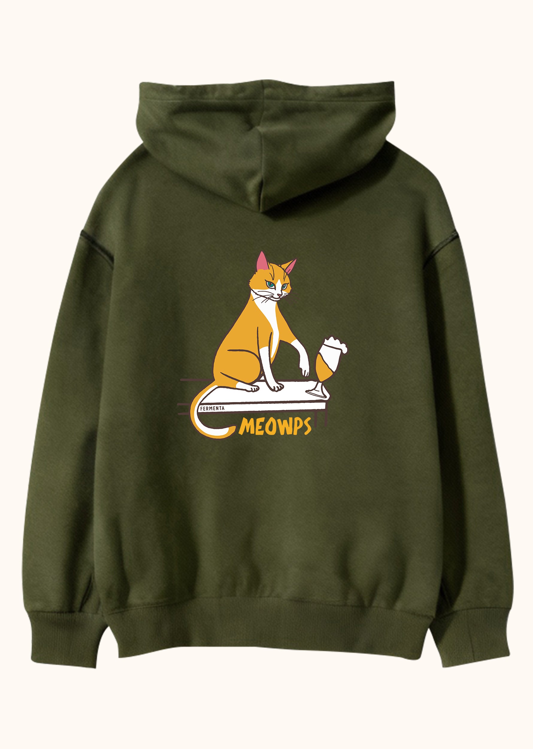 Meowps, Oversize Unisex Kapüşonlu Sweatshirt