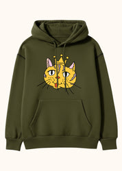 Rule n’ Purr, Oversize Unisex Kapüşonlu Sweatshirt