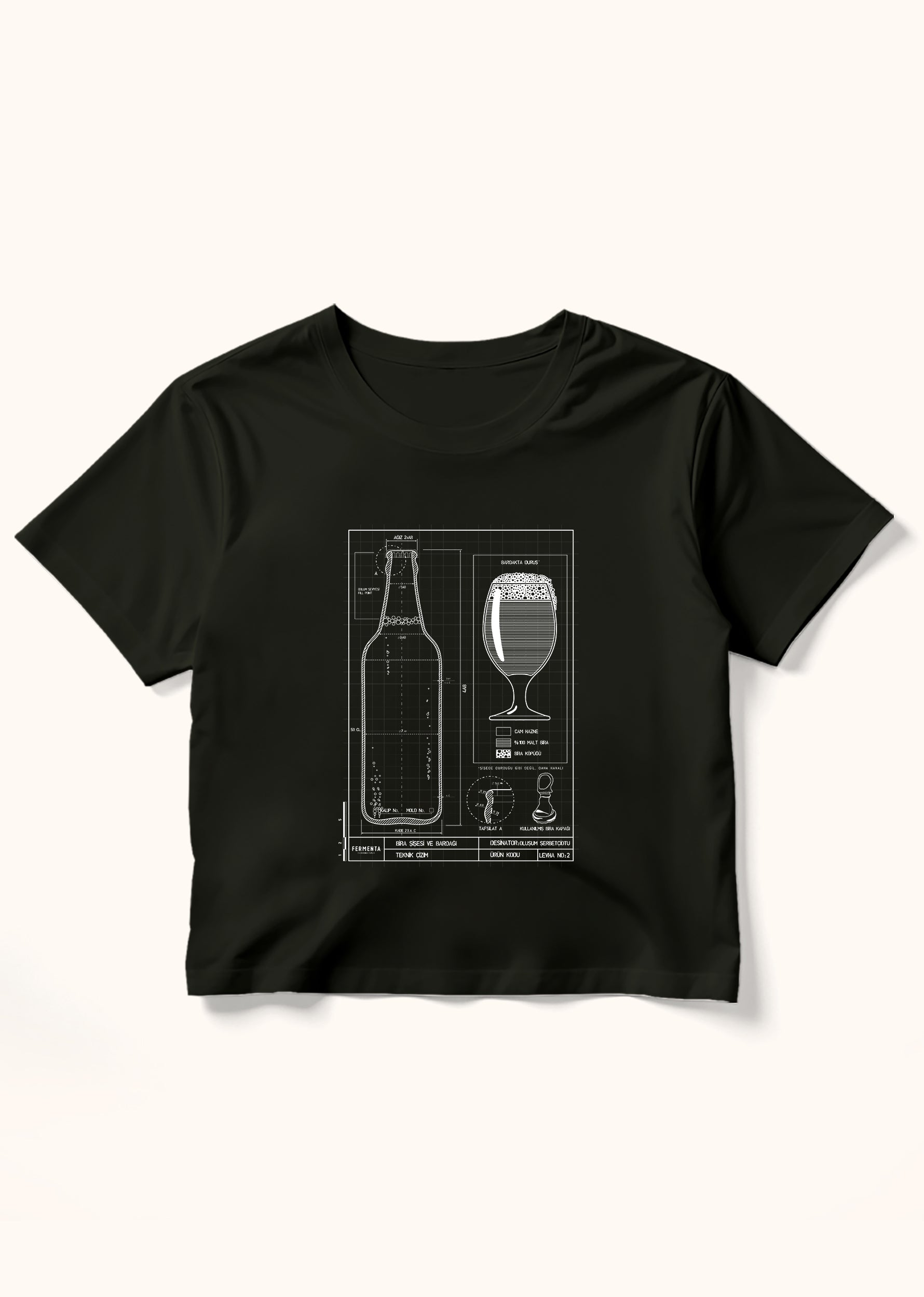 Teknik Bira Bardağı, Crop Tişört