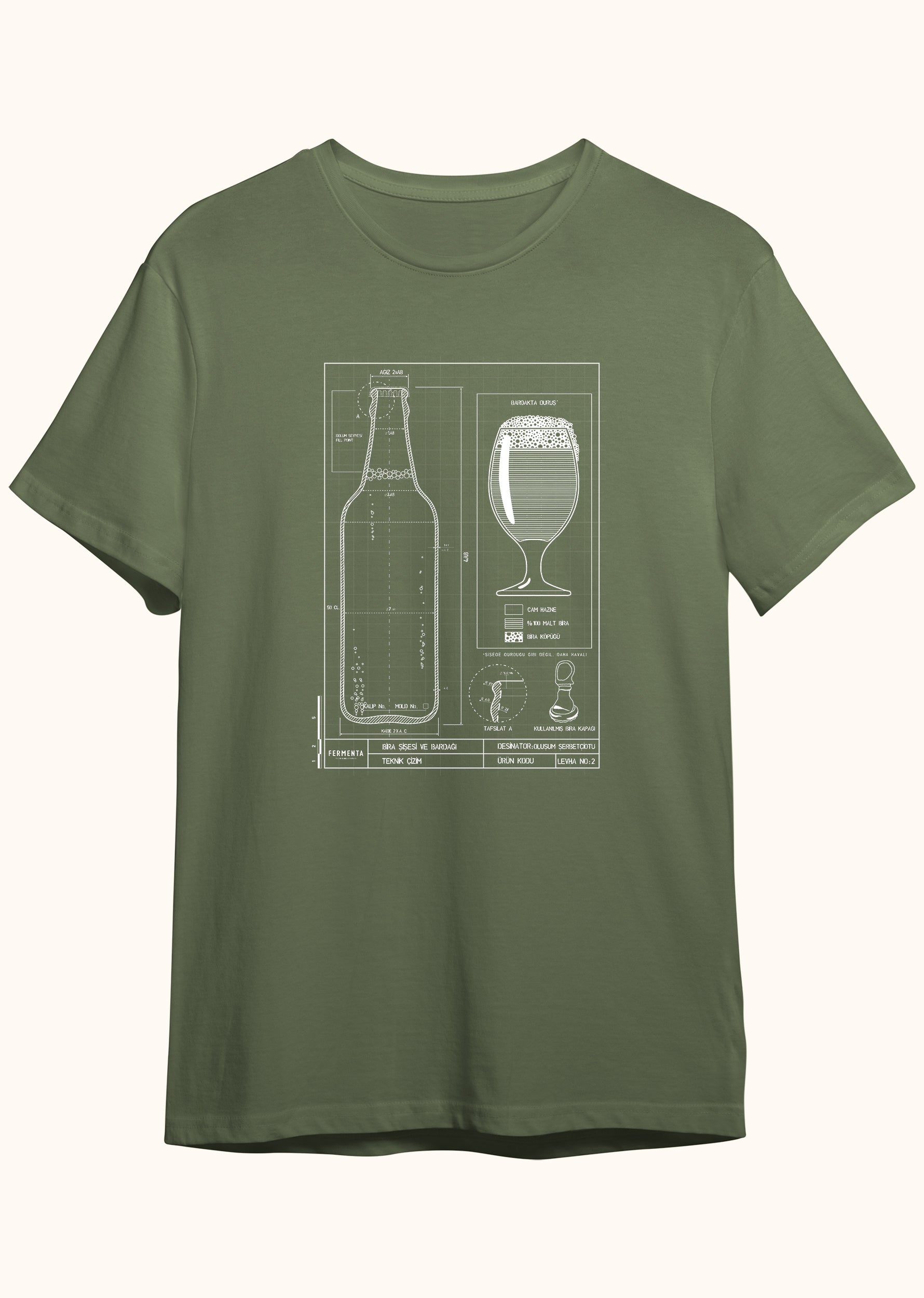 Teknik Bira Bardağı, Erkek Tişört
