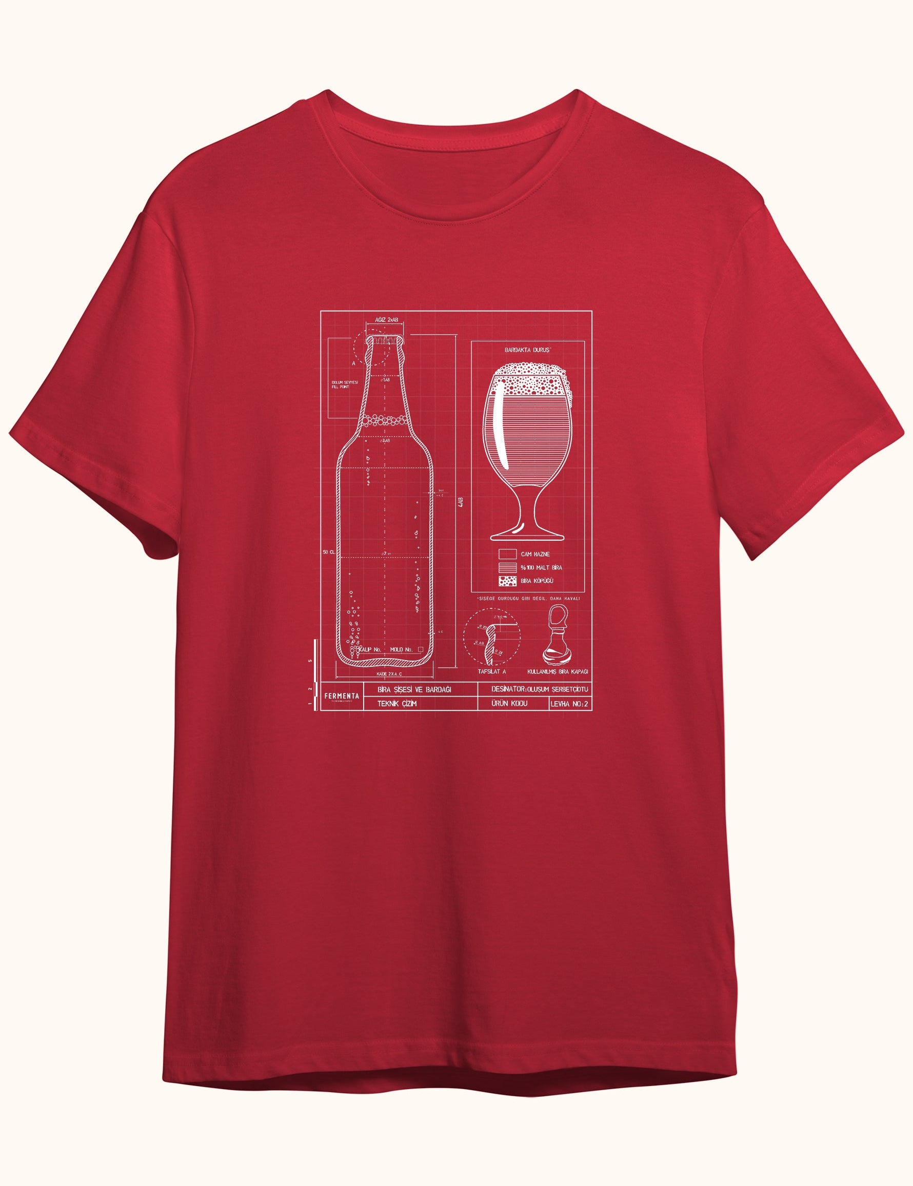 Teknik Bira Bardağı, Erkek Tişört