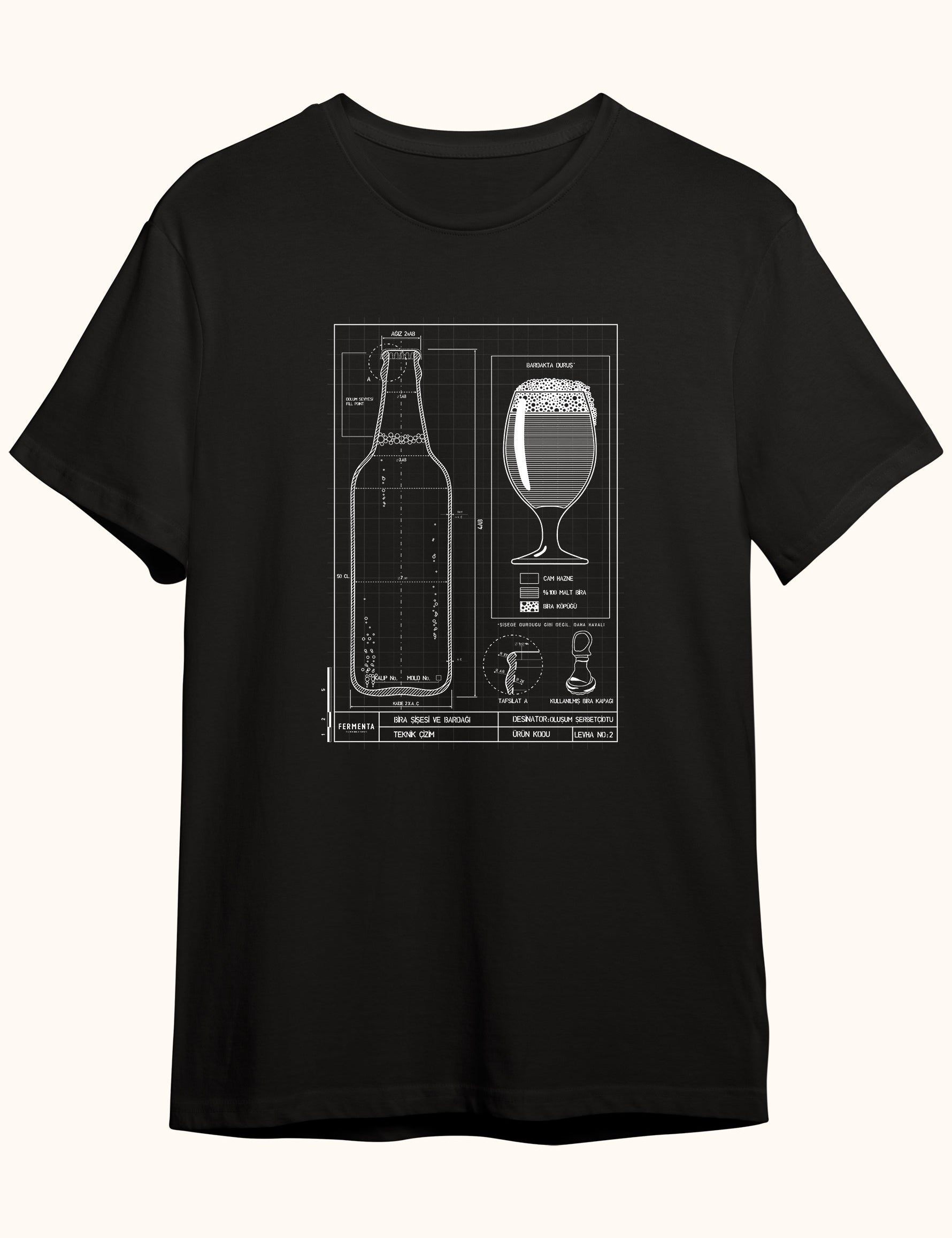Teknik Bira Bardağı, Erkek Tişört