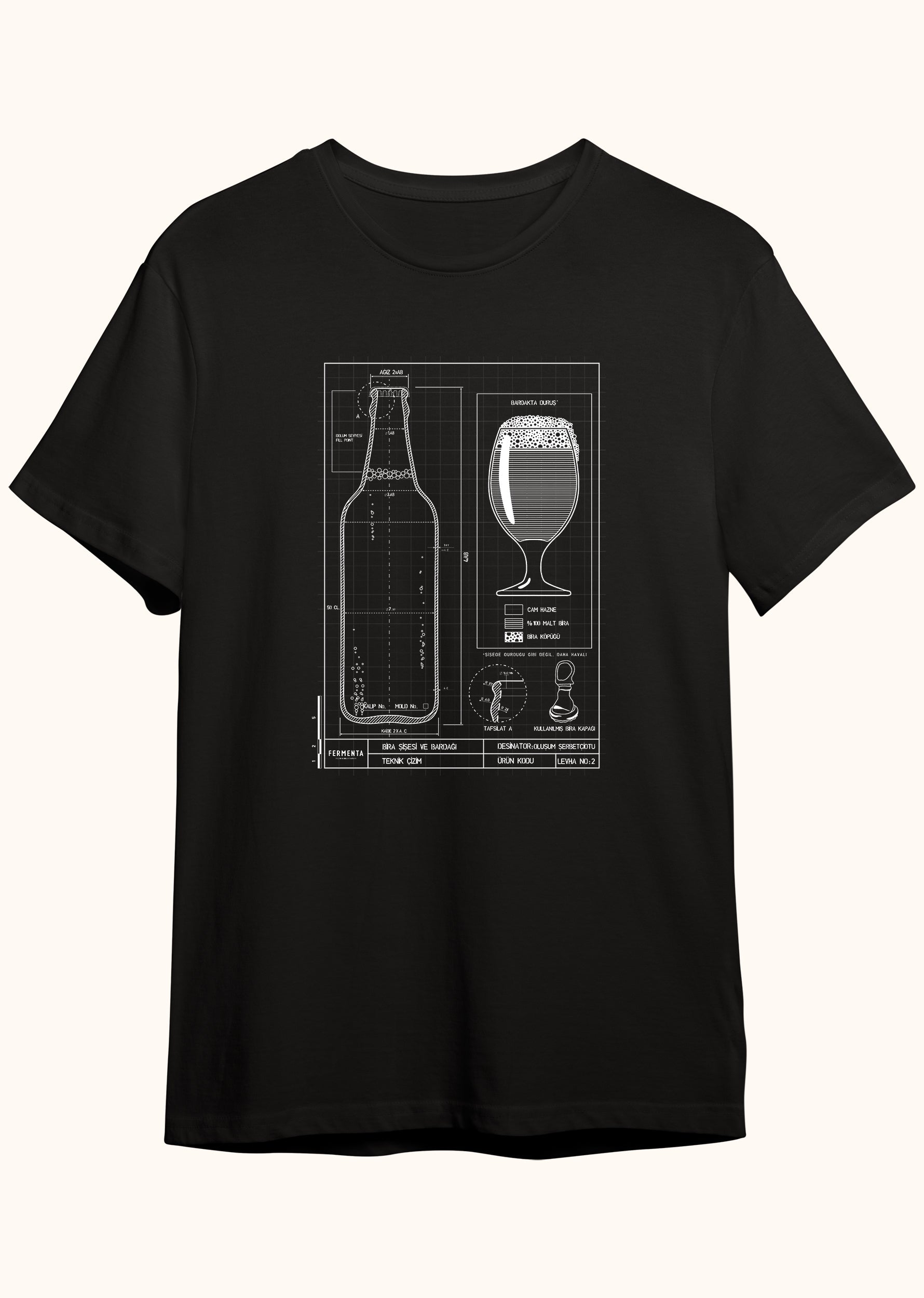 Teknik Bira Bardağı, Erkek Tişört